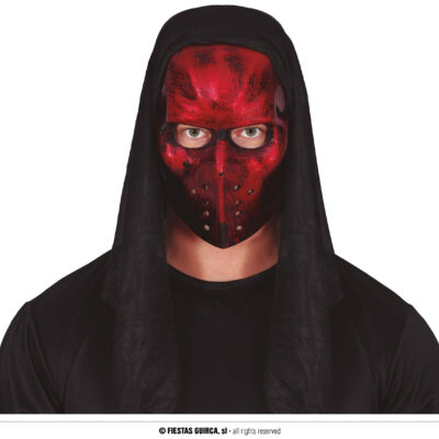 HOCKEY MASK RÖD MED HUVA