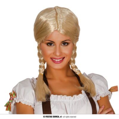 BLOND FLÄTTAD PERUK