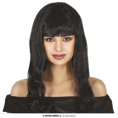 SVART AXELLÅNG PERUK