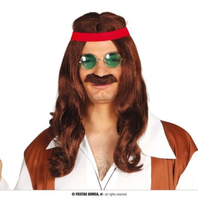 HIPPI PERUK MED MUSTASCH